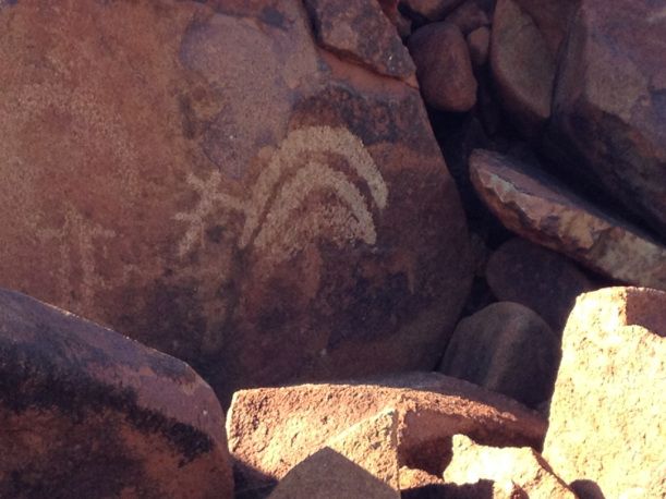 Three different types of boomerangs in rock art