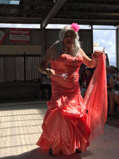 Our very glamorous model, Rob